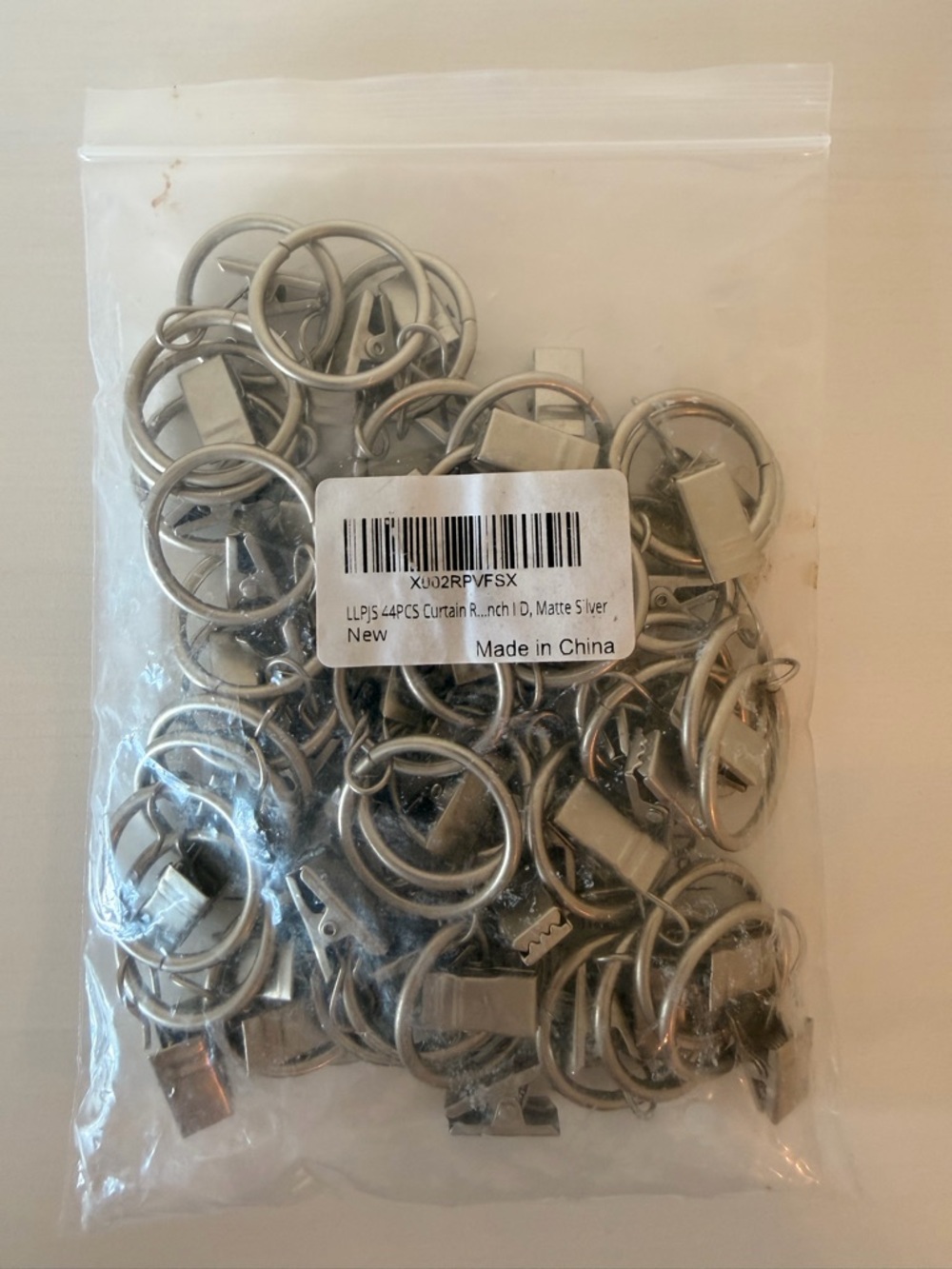 Silver Curtain Ring Clips - 44 Pack - Picture 2 of 2